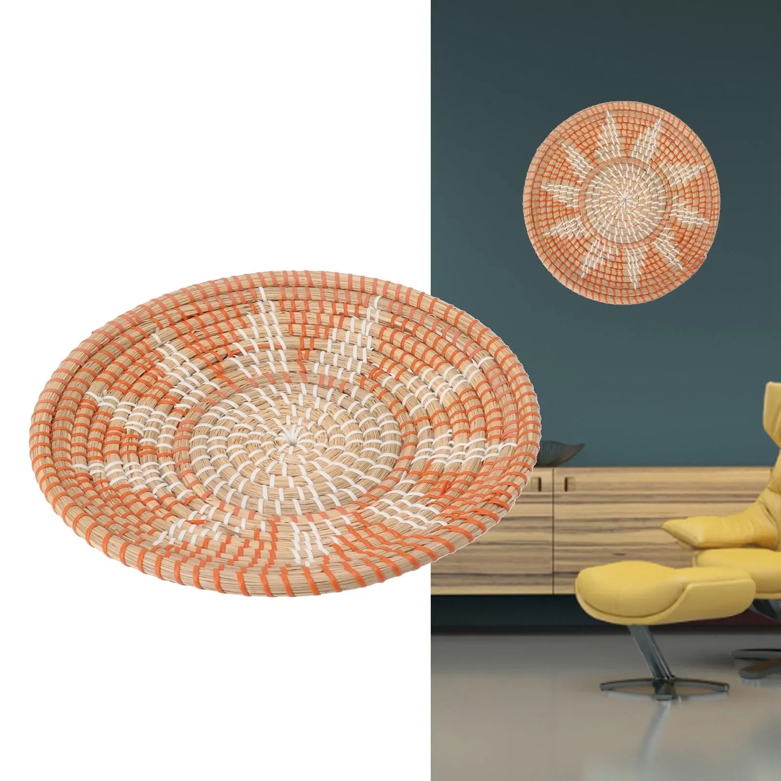 Round Grass Wall Ornaments 35c - огляд і ціна Rattan Plant Basket