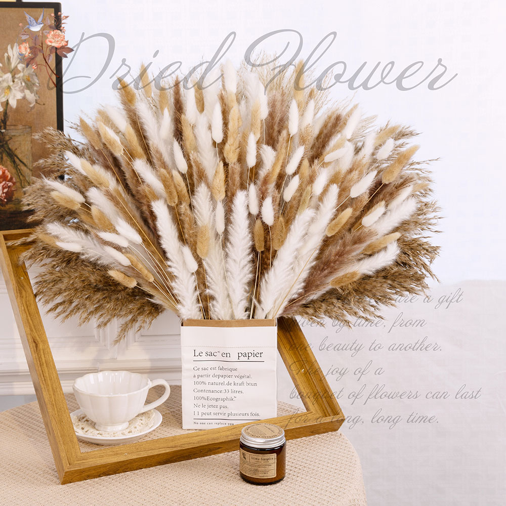 320PCS Mixed Fluffy Large Pamp - огляд і ціна Pampas Grass Decor