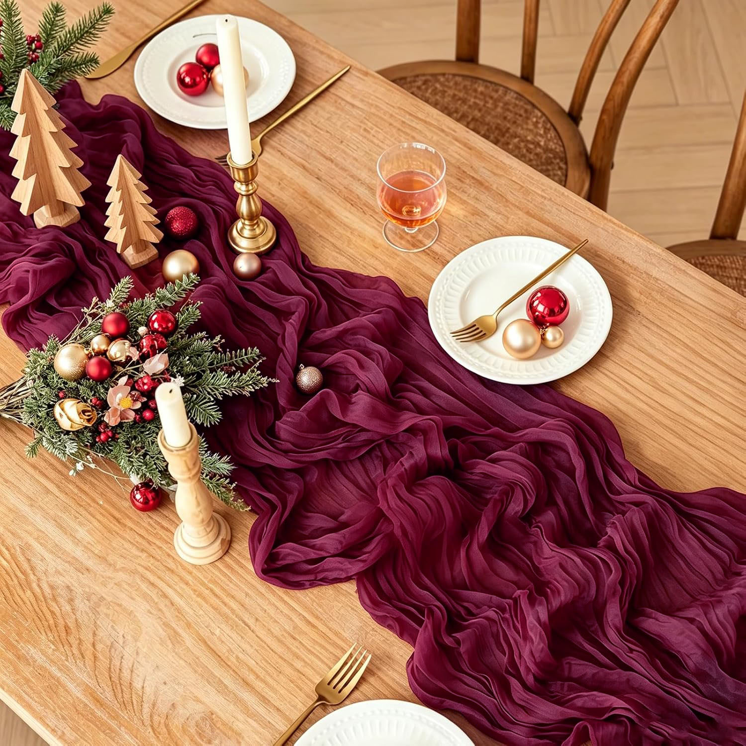 10Pcs Cheesecloth Table Runner - огляд і ціна Linen Table Runner
